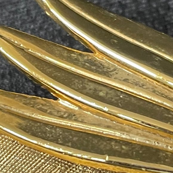 EUC Vintage '50's Expan Brand Abstract Bird Pin, Gold-Tone Textured, 2 3/4" L - Picture 3 of 11
